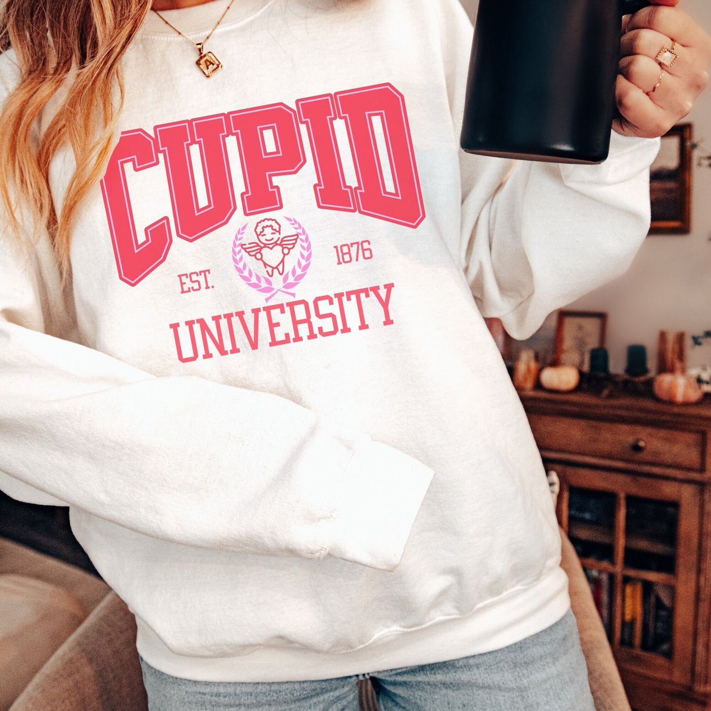 Cute Cupid University Valentine Sweatshirt