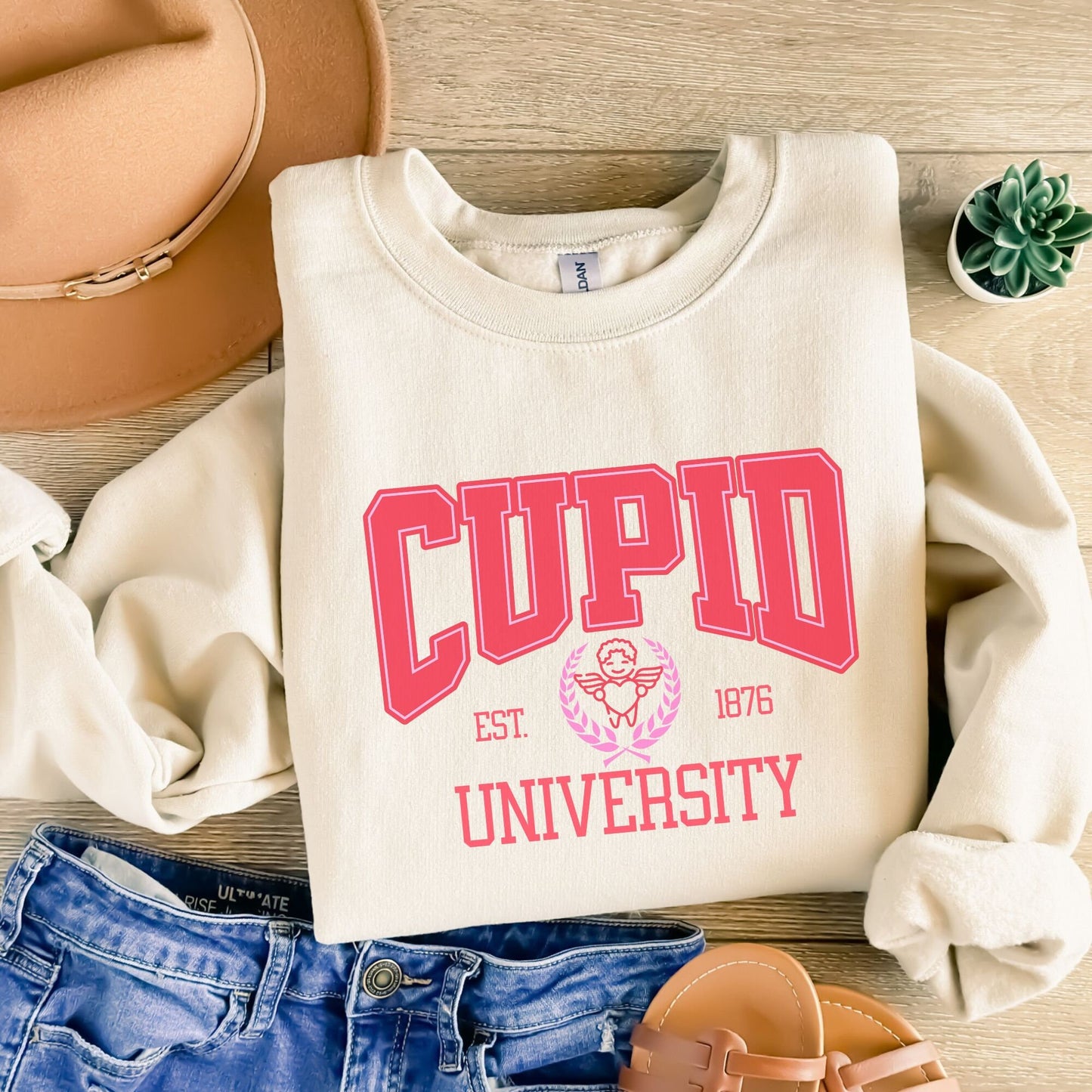 Cute Cupid University Valentine Sweatshirt