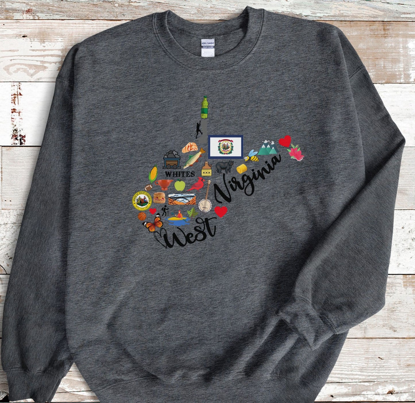 West Virginia State Map Sweatshirt