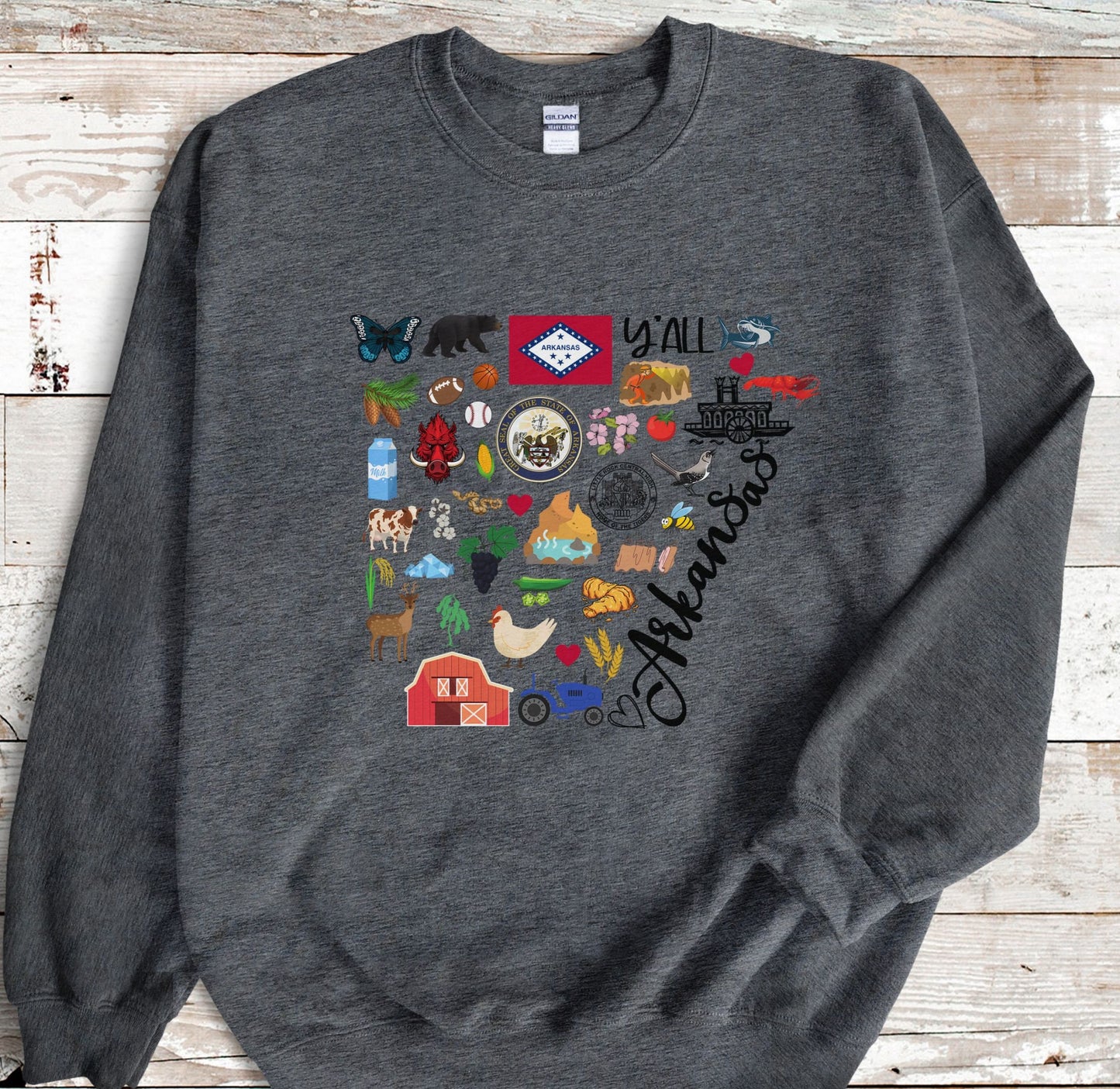 Arkansas State Map Sweatshirt