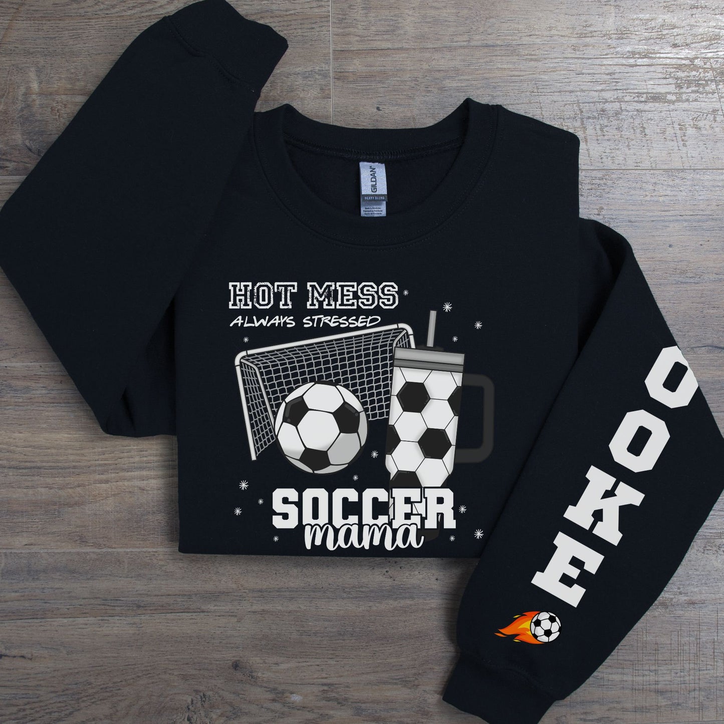 Custom Soccer Mama Hot Mess Always Stressed Sweatshirt