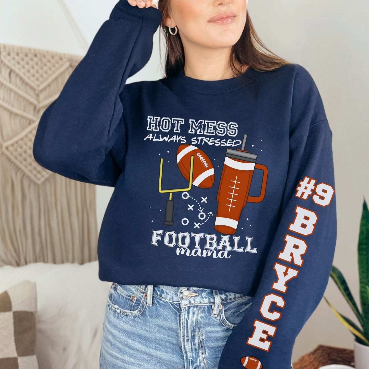 Football Mama Sweatshirt - Customized Game Day Shirt for Women