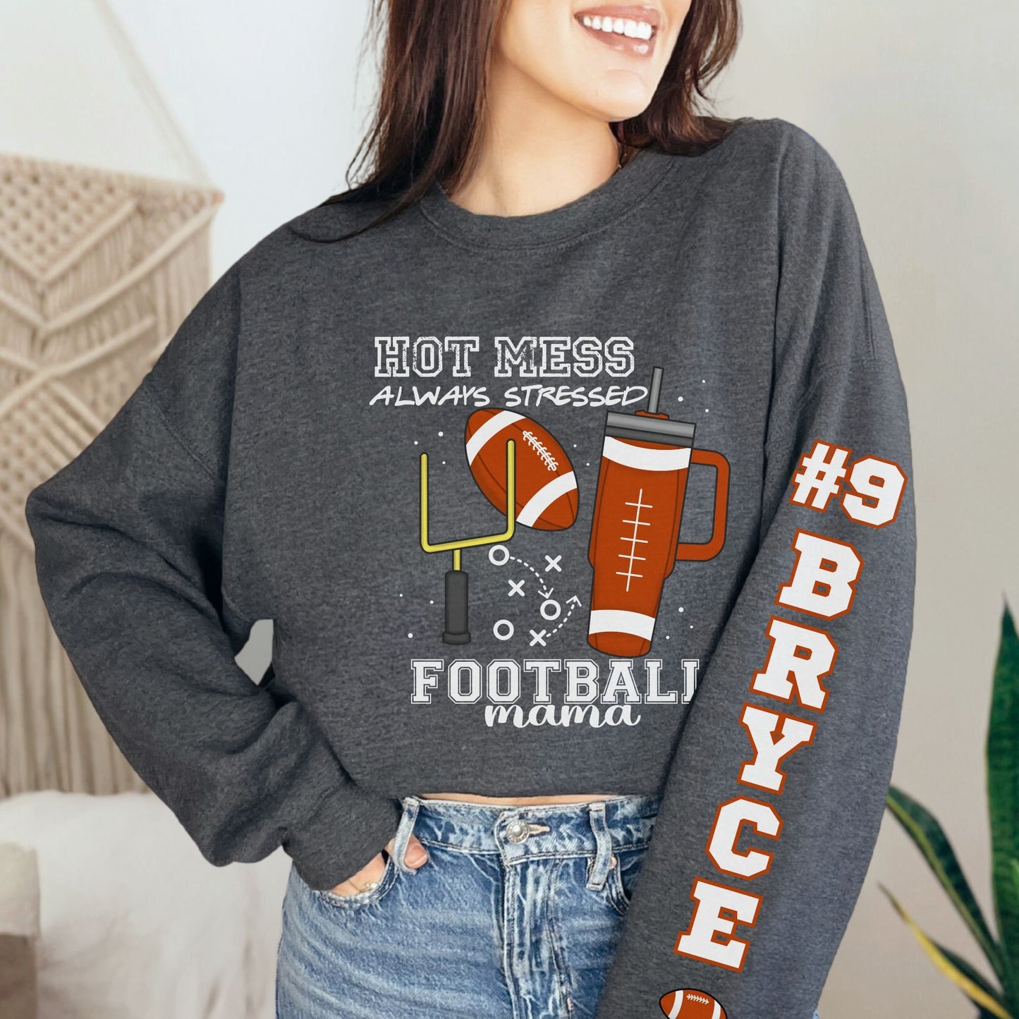 Football Mama Sweatshirt - Customized Game Day Shirt for Women