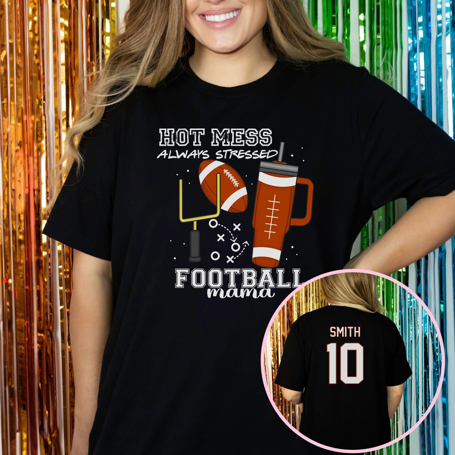 Personalized Football Mama Game Day Shirt - Custom Sport Mom Tee