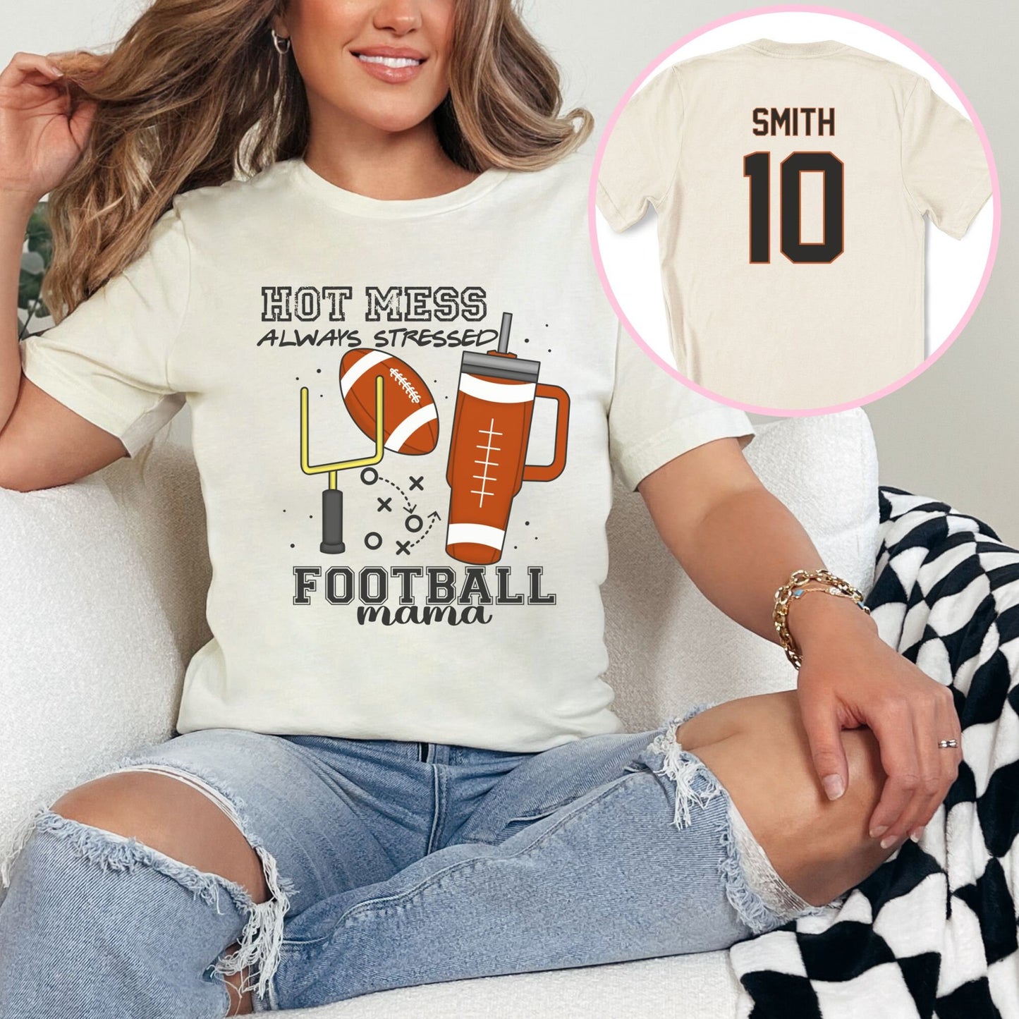 Personalized Football Mama Game Day Shirt - Custom Sport Mom Tee