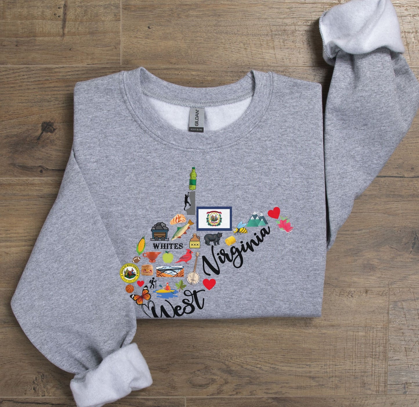 West Virginia State Map Sweatshirt