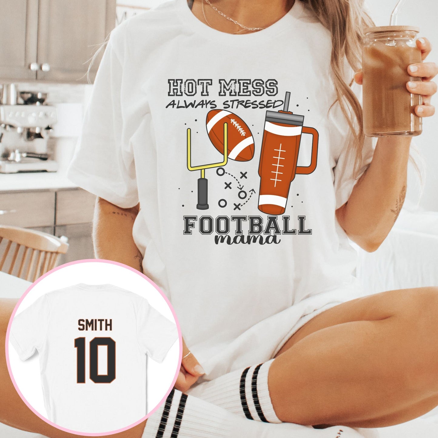 Personalized Football Mama Game Day Shirt - Custom Sport Mom Tee