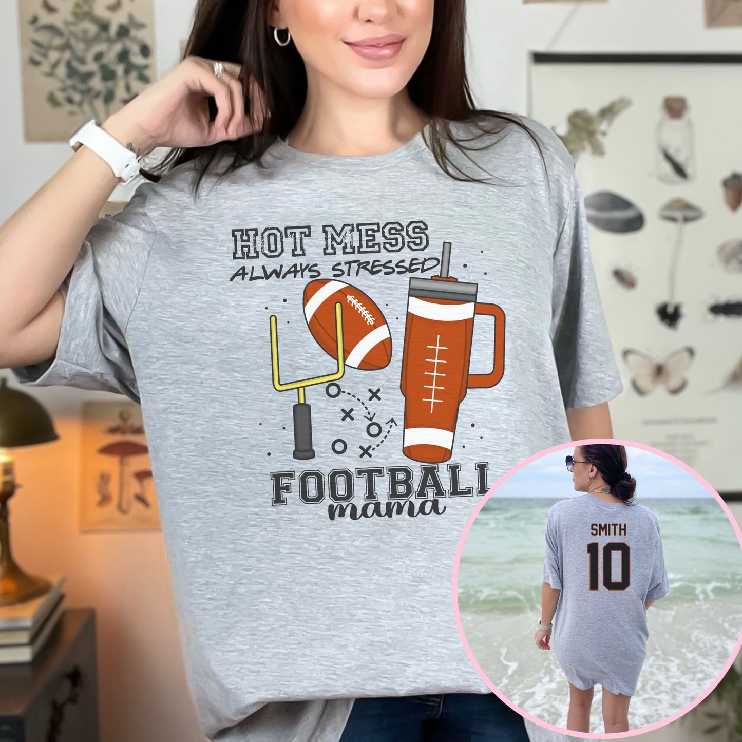 Personalized Football Mama Game Day Shirt - Custom Sport Mom Tee