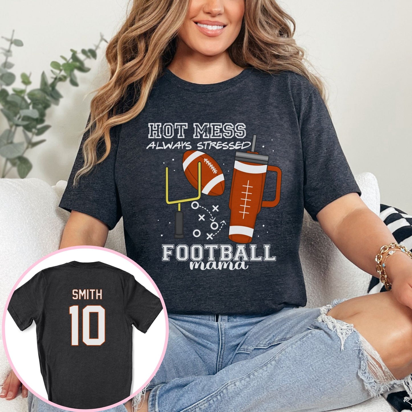 Personalized Football Mama Game Day Shirt - Custom Sport Mom Tee