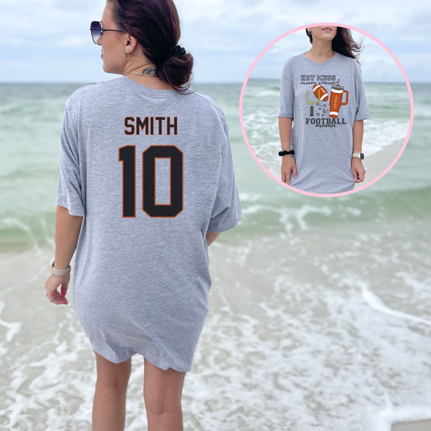 Personalized Football Mama Game Day Shirt - Custom Sport Mom Tee