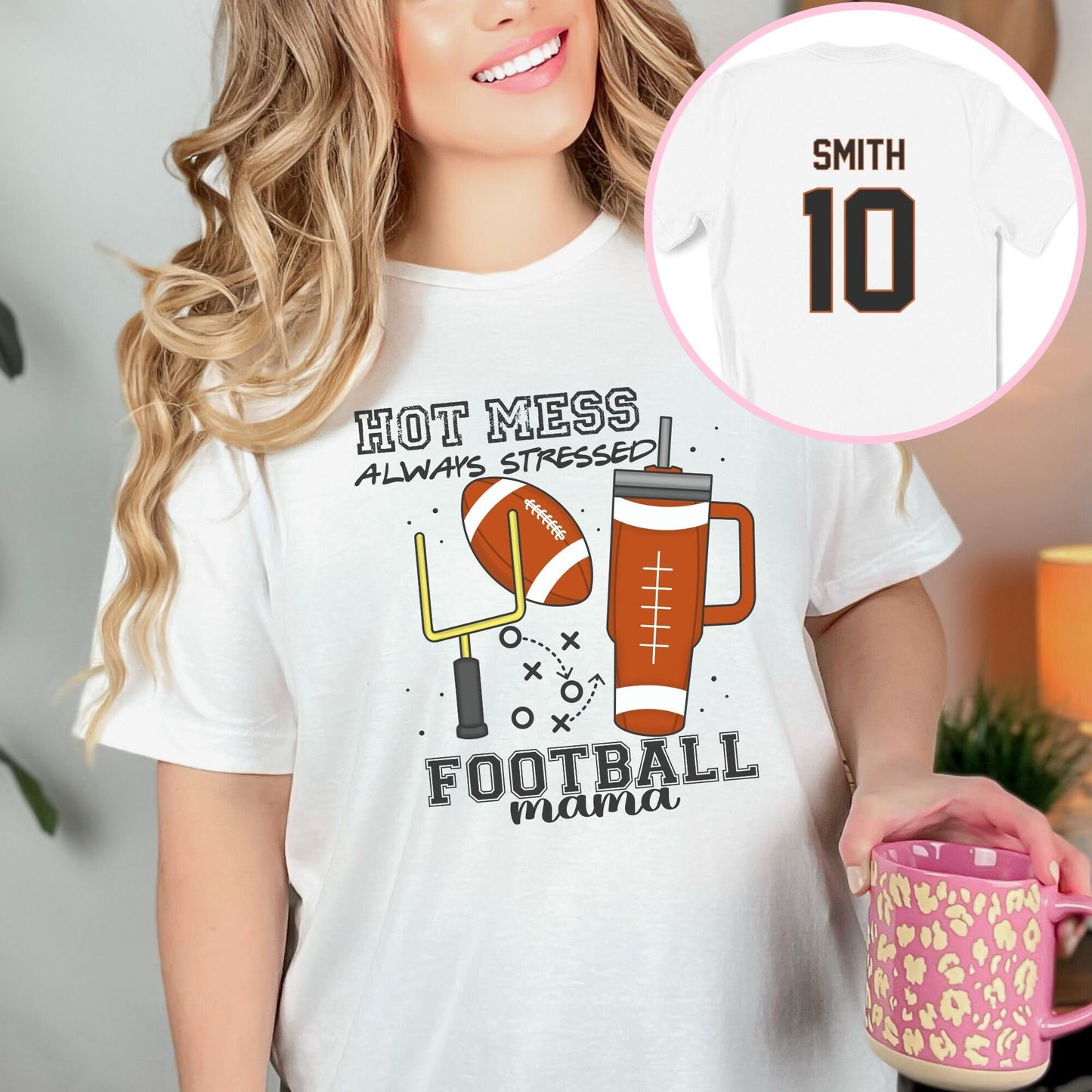 Personalized Football Mama Game Day Shirt - Custom Sport Mom Tee