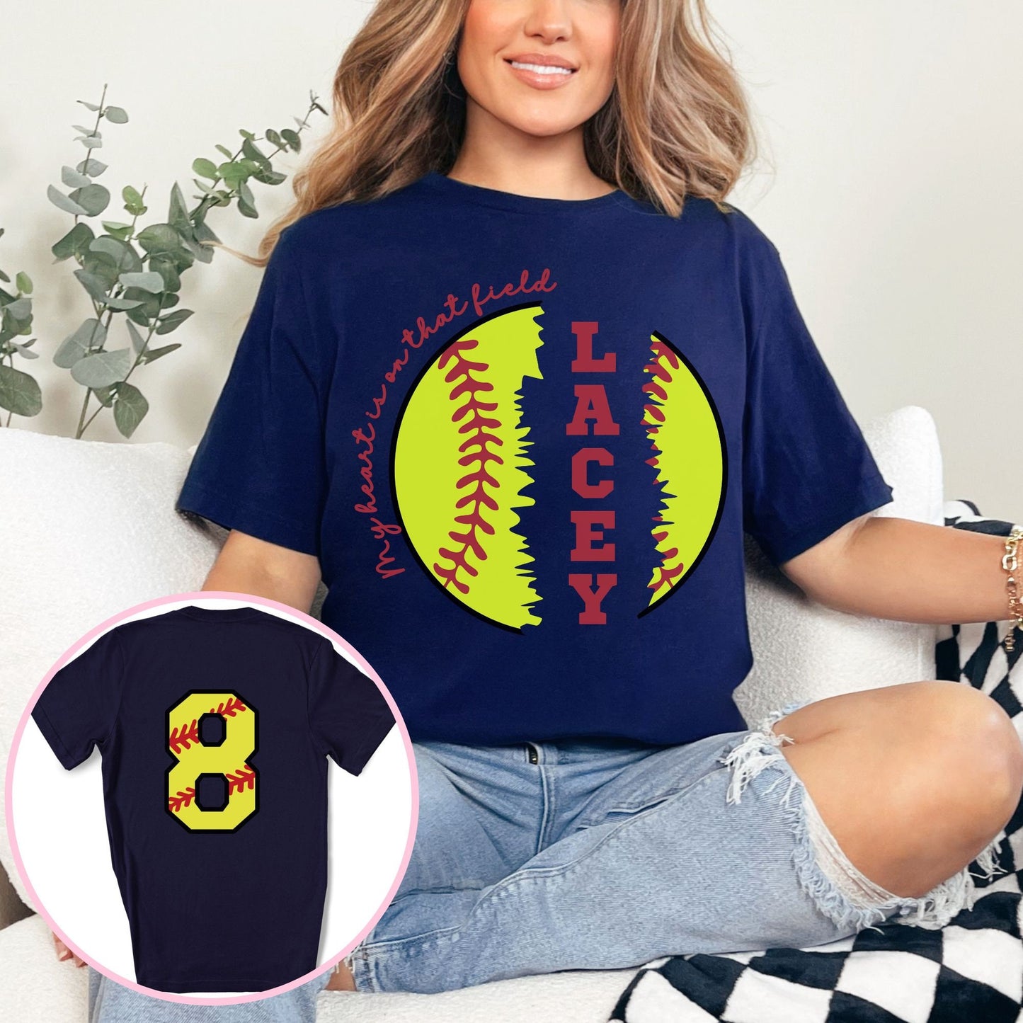 Custom Softball Mom Shirt, Softball Numbers Shirt