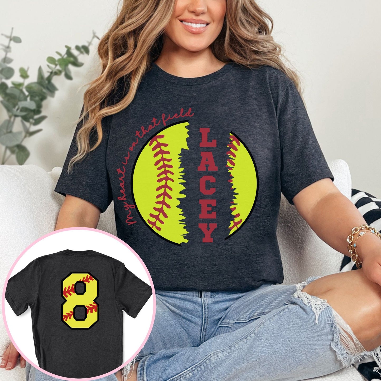 Custom Softball Mom Shirt, Softball Numbers Shirt