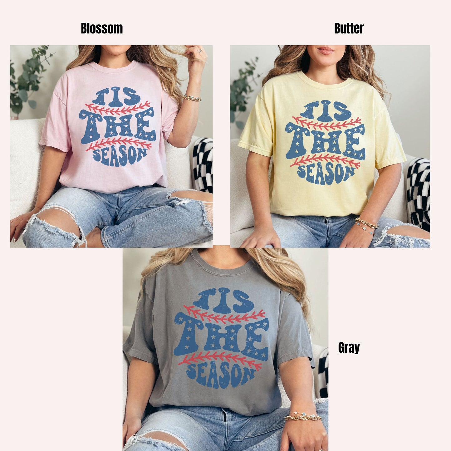 Tis The Season Comfort Colors Baseball Unisex Shirt