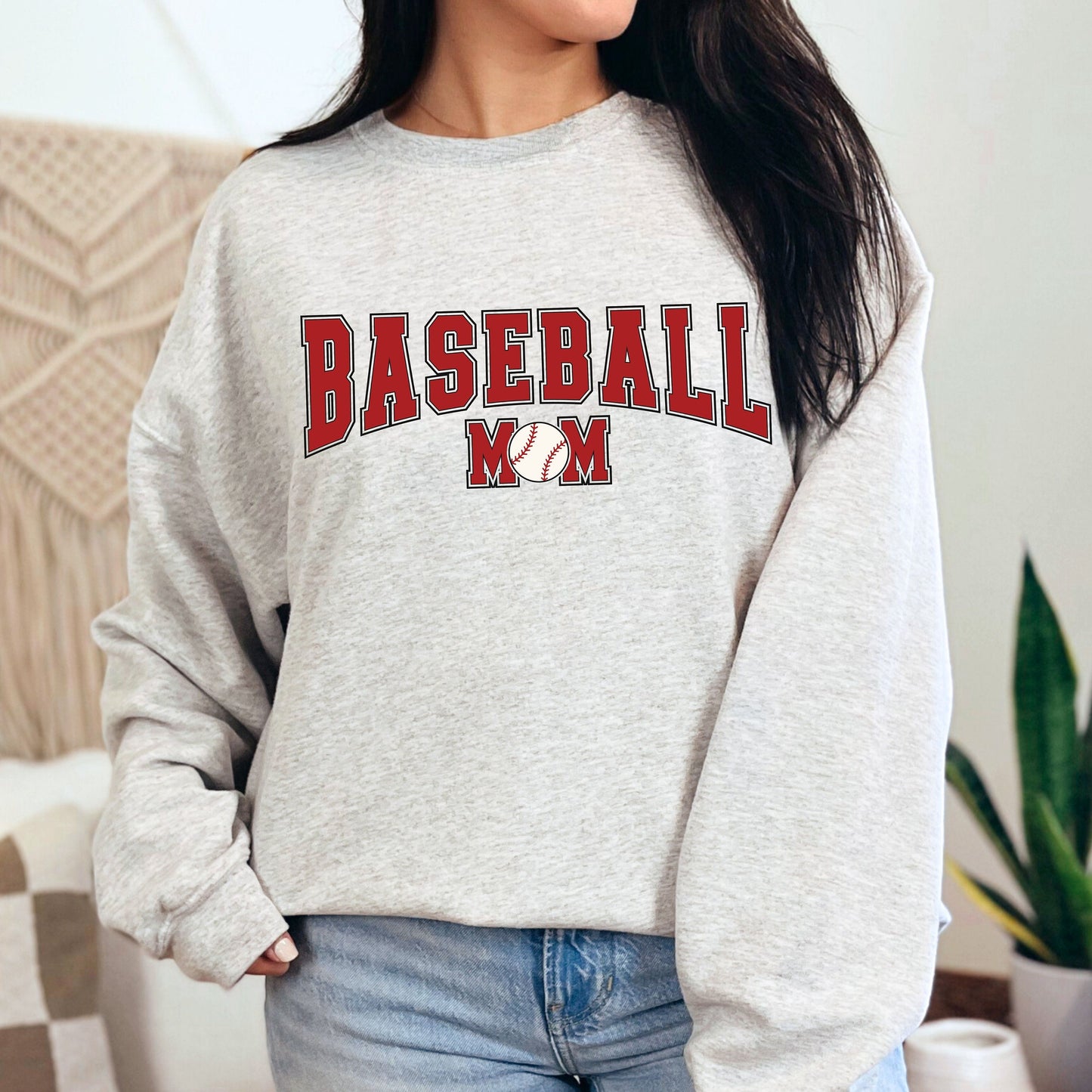 Varsity Style Womens Baseball Mom Sweatshirt