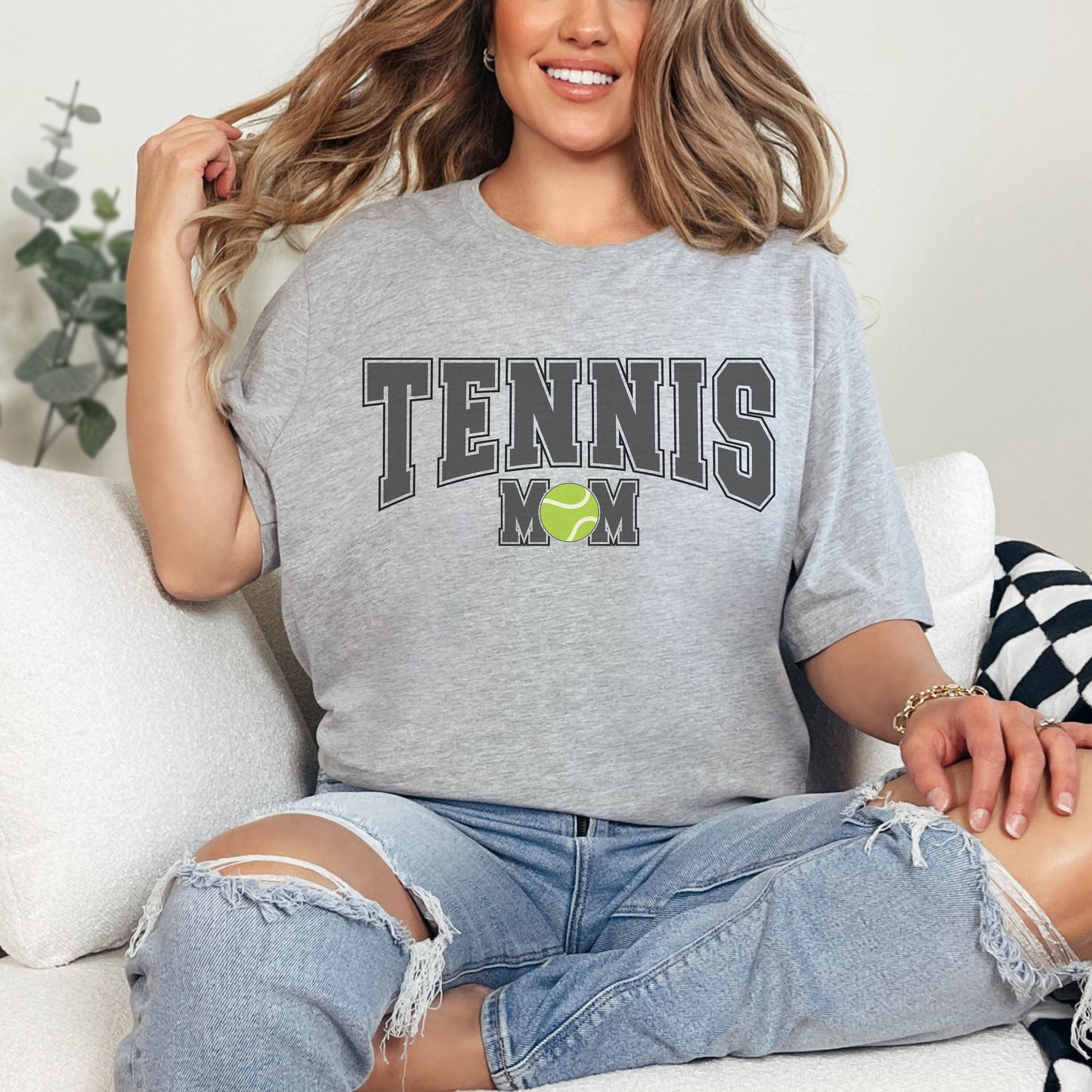 Varsity Style Tennis Mom Shirt, Womens Tennis Shirt