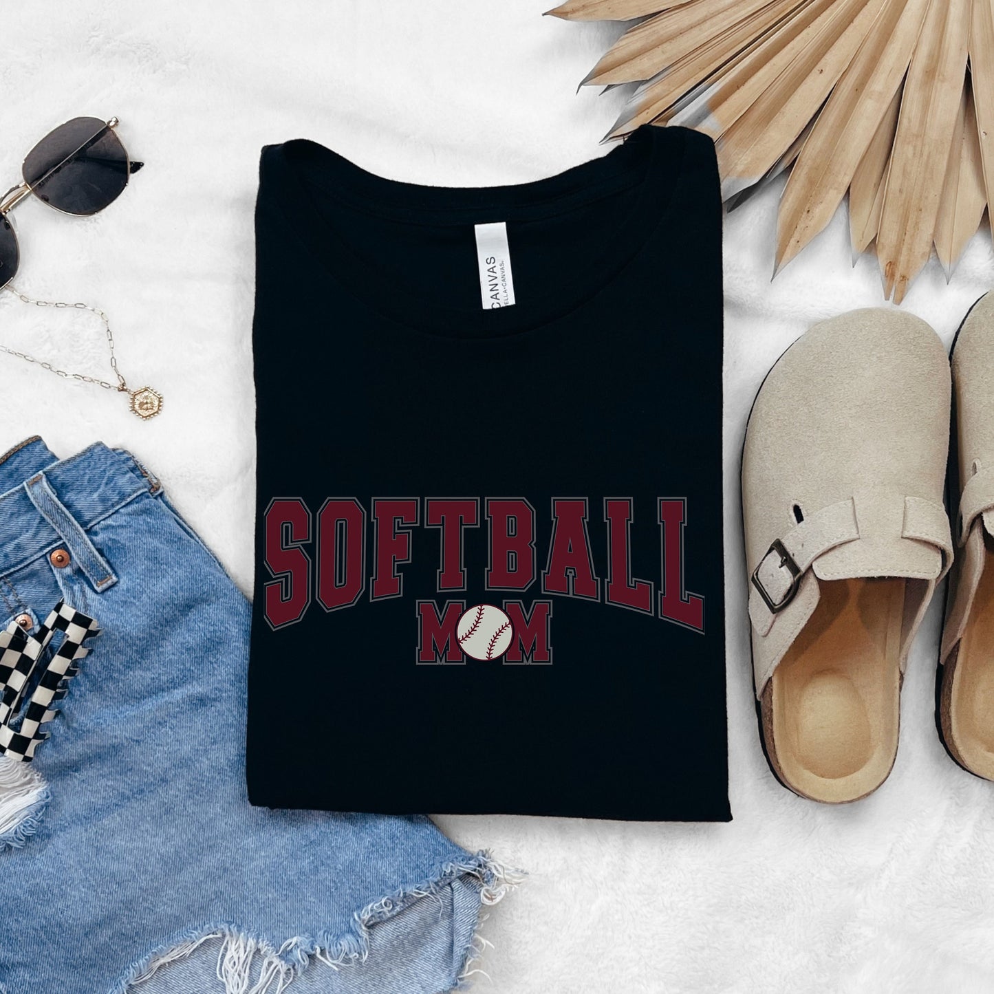 Varsity Style Softball Mom Shirt, Womens Softball Shirt