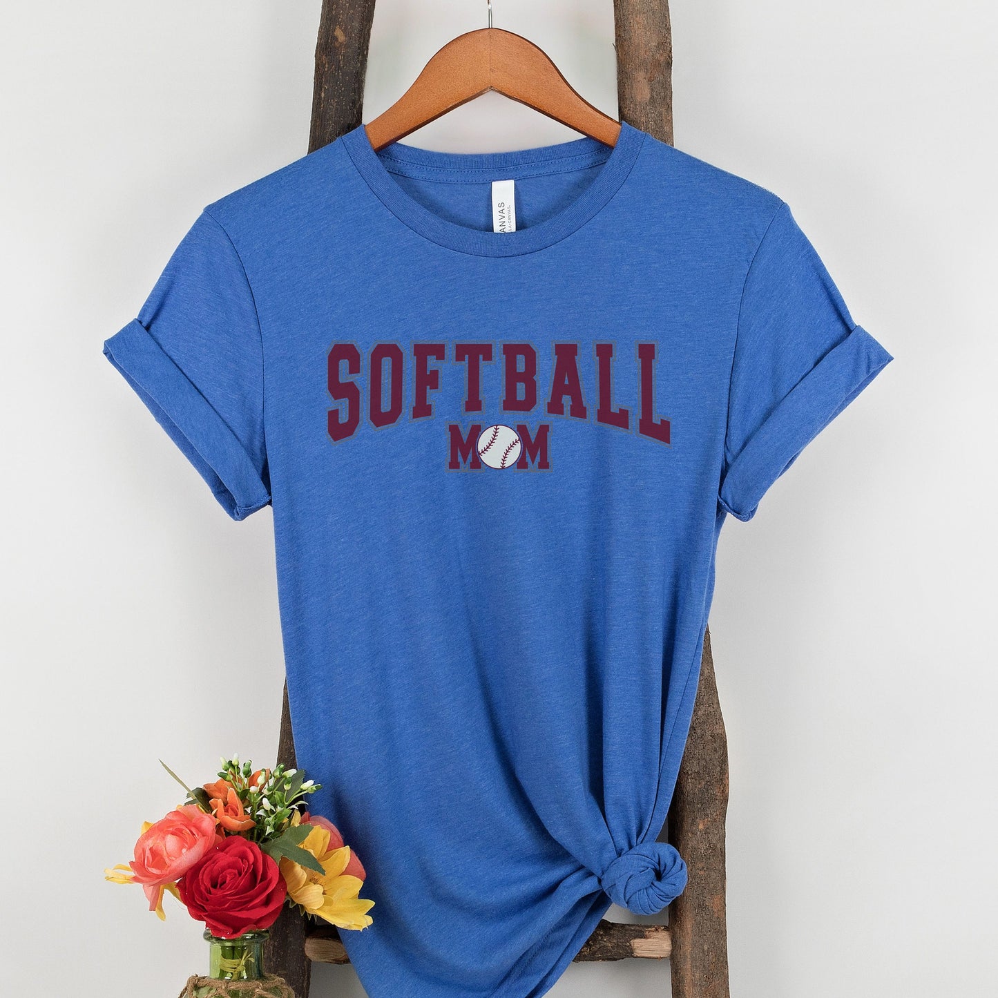 Varsity Style Softball Mom Shirt, Womens Softball Shirt