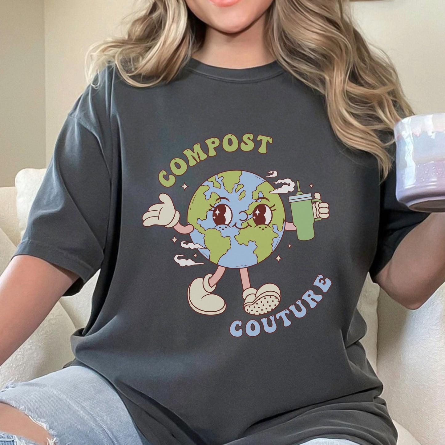 Compost Couture Boujee Retro Earth Day Comfort Colors Shirt