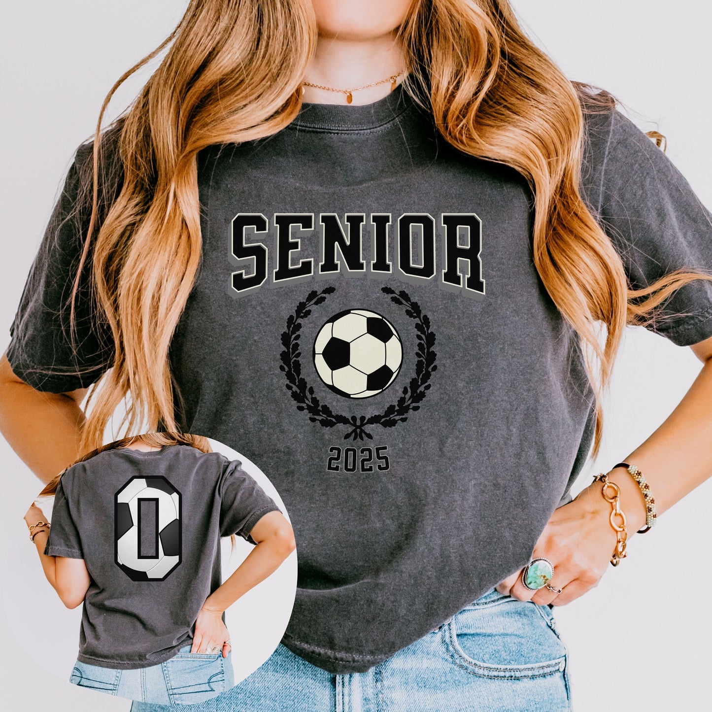 Senior Soccer 2025 Comfort Colors Crop Boxy Tee