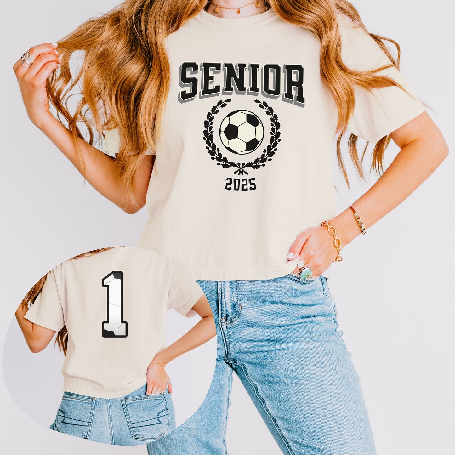 senior soccer 2025 comfort colors crop top