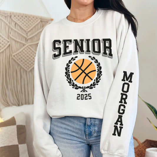 Personalized Varsity 2025 Senior Basketball Sweatshirt