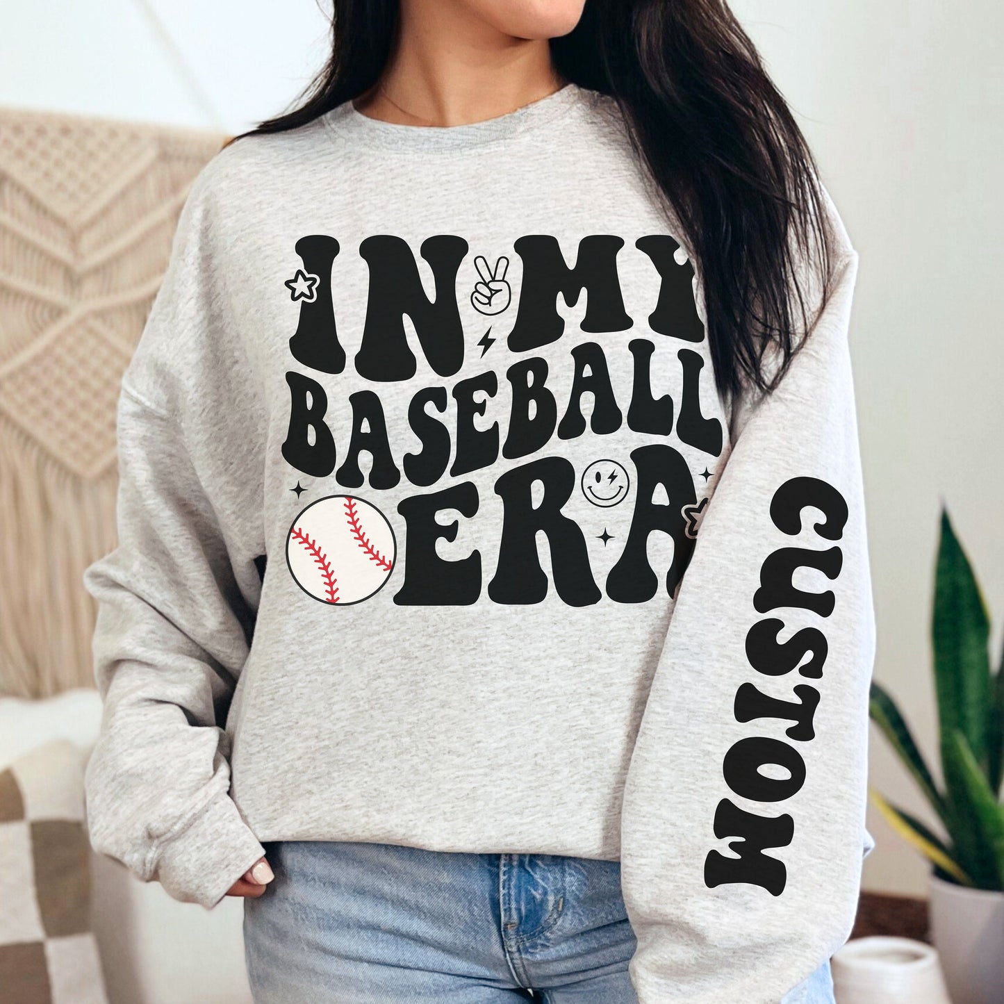 Personalized Baseball Era Sweatshirt - Mom Gift Crewneck Hoodie for Women Game Day