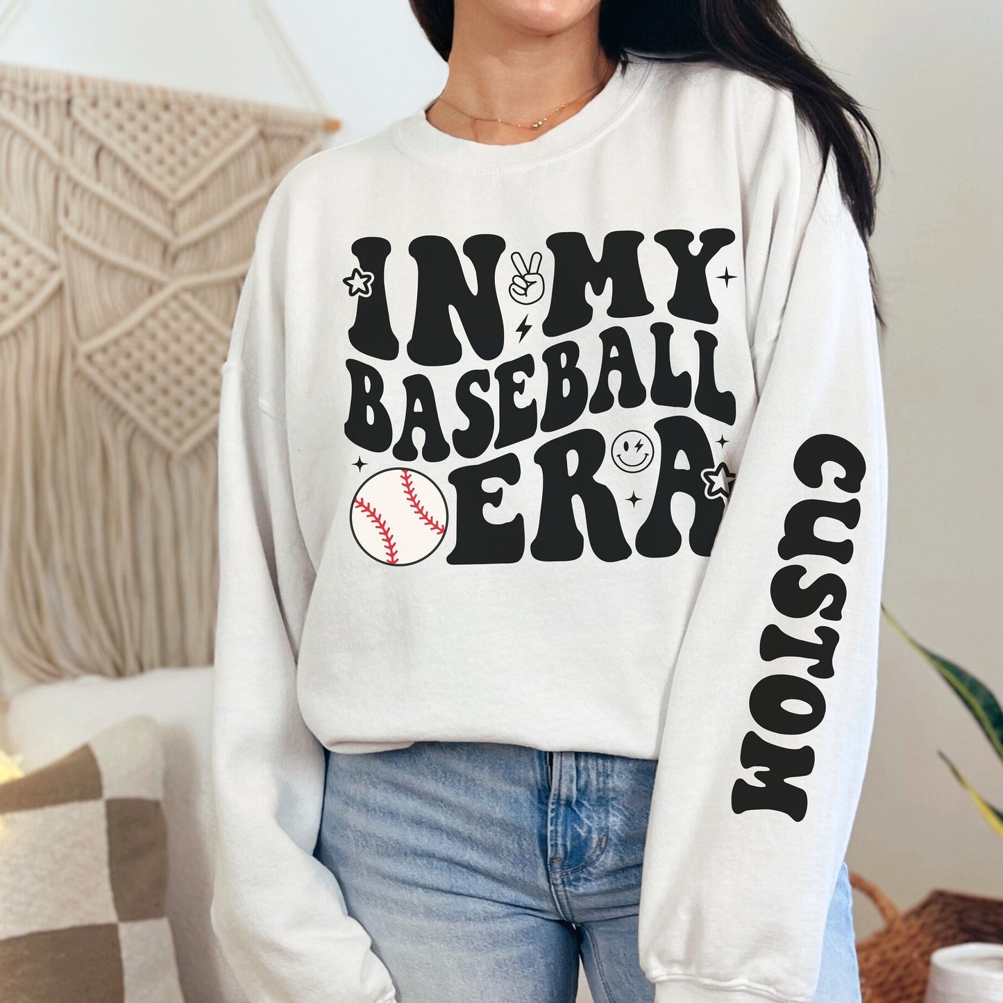 Personalized Baseball Era Sweatshirt - Mom Gift Crewneck Hoodie for Women Game Day