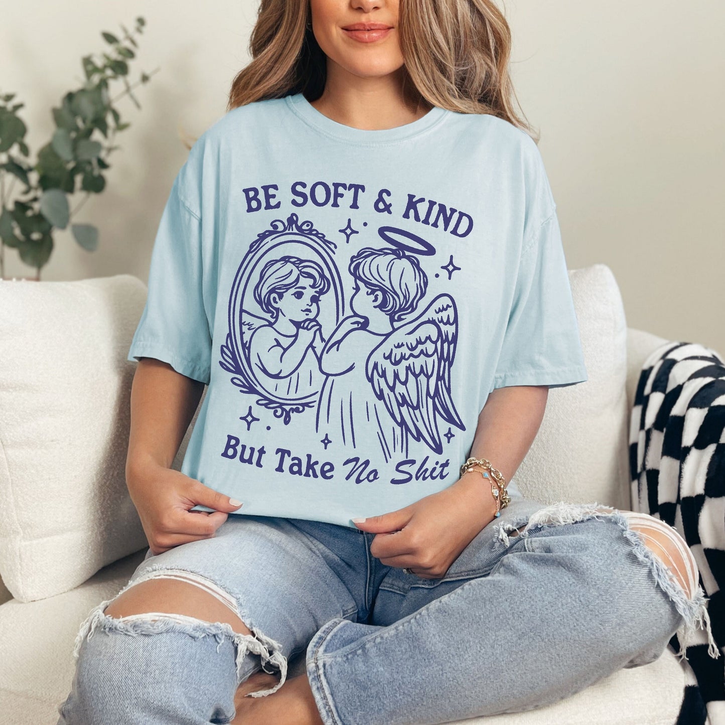 Funny Saying Sarcastic Be Soft But Kind Comfort Colors Shirt