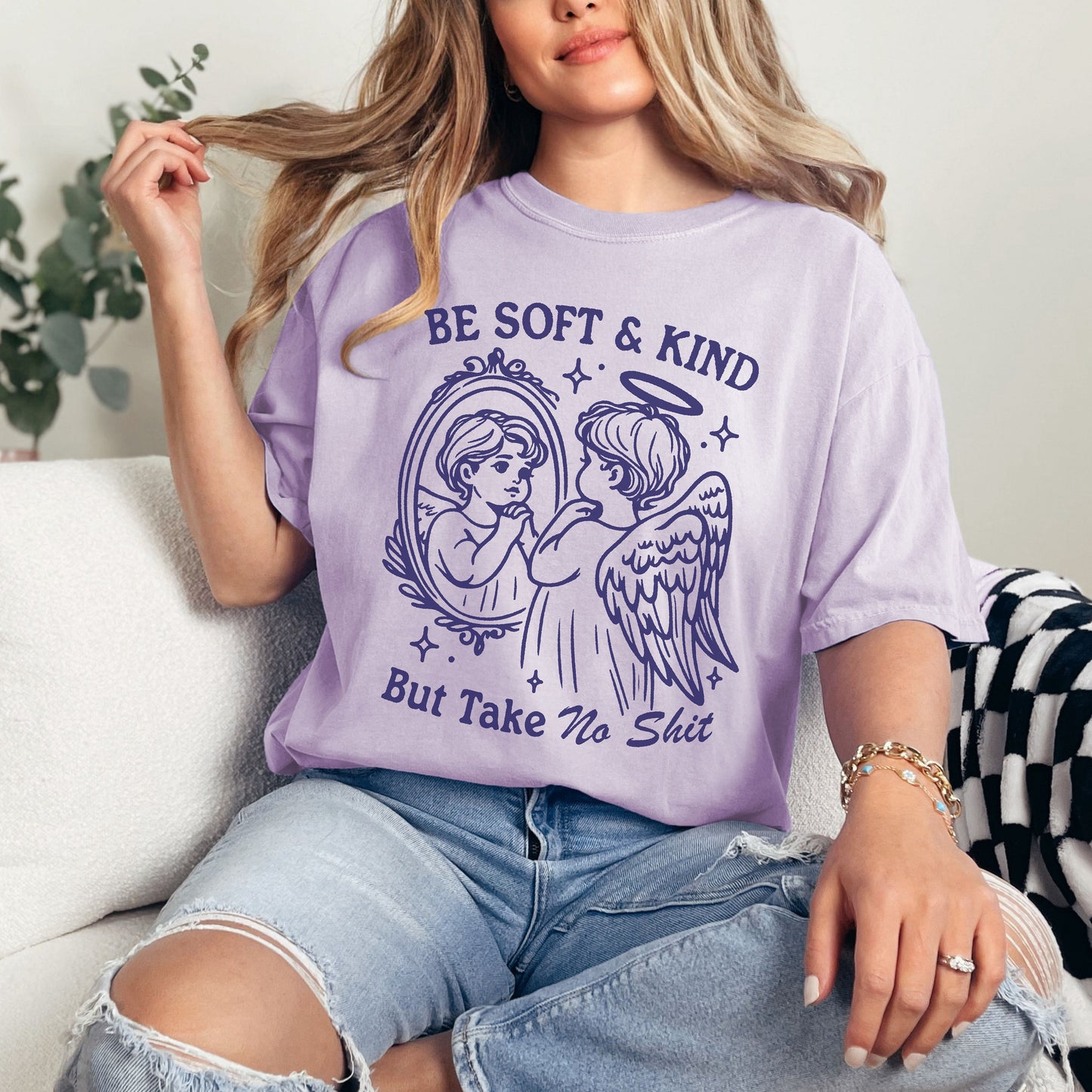 Funny Saying Sarcastic Be Soft But Kind Comfort Colors Shirt