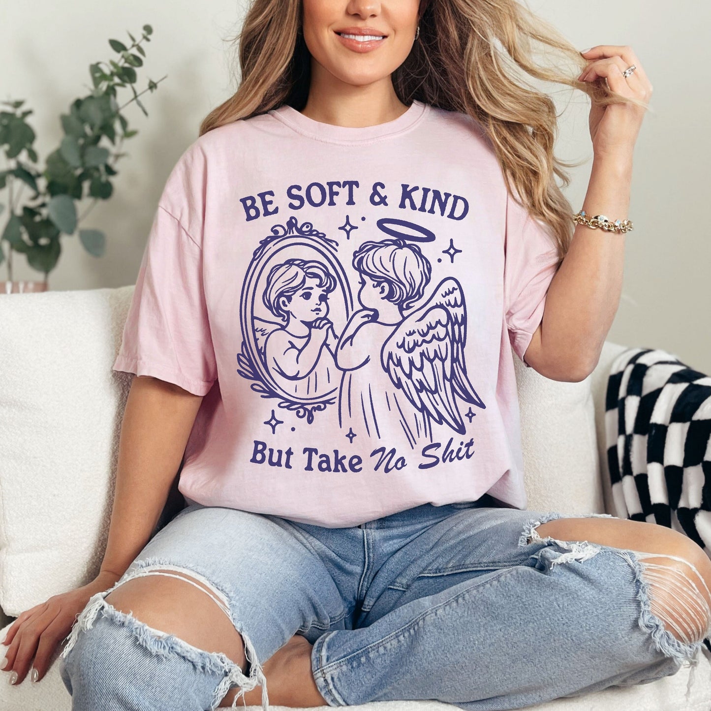 Funny Saying Sarcastic Be Soft But Kind Comfort Colors Shirt