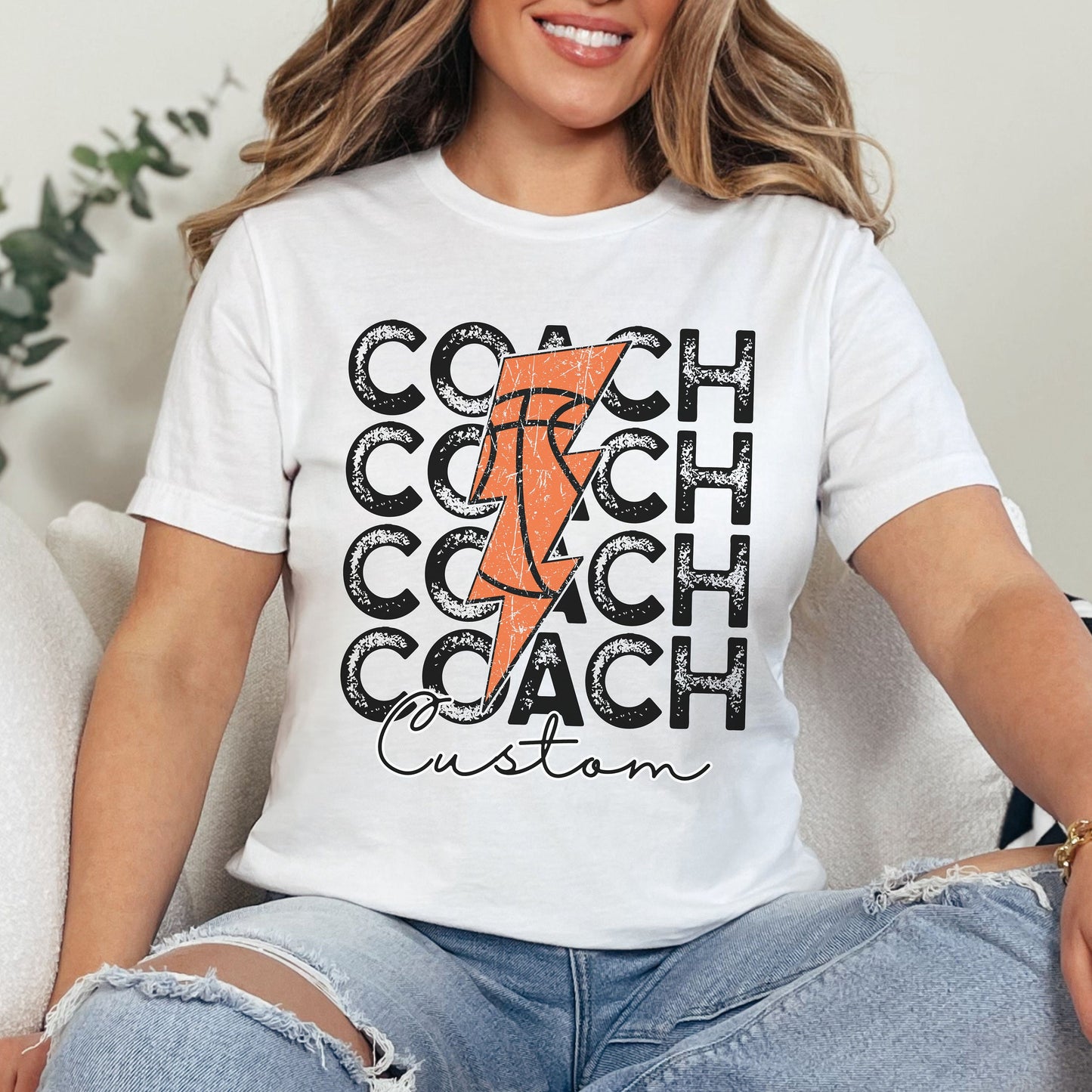 Custom Basketball Coach Lightning Shirt