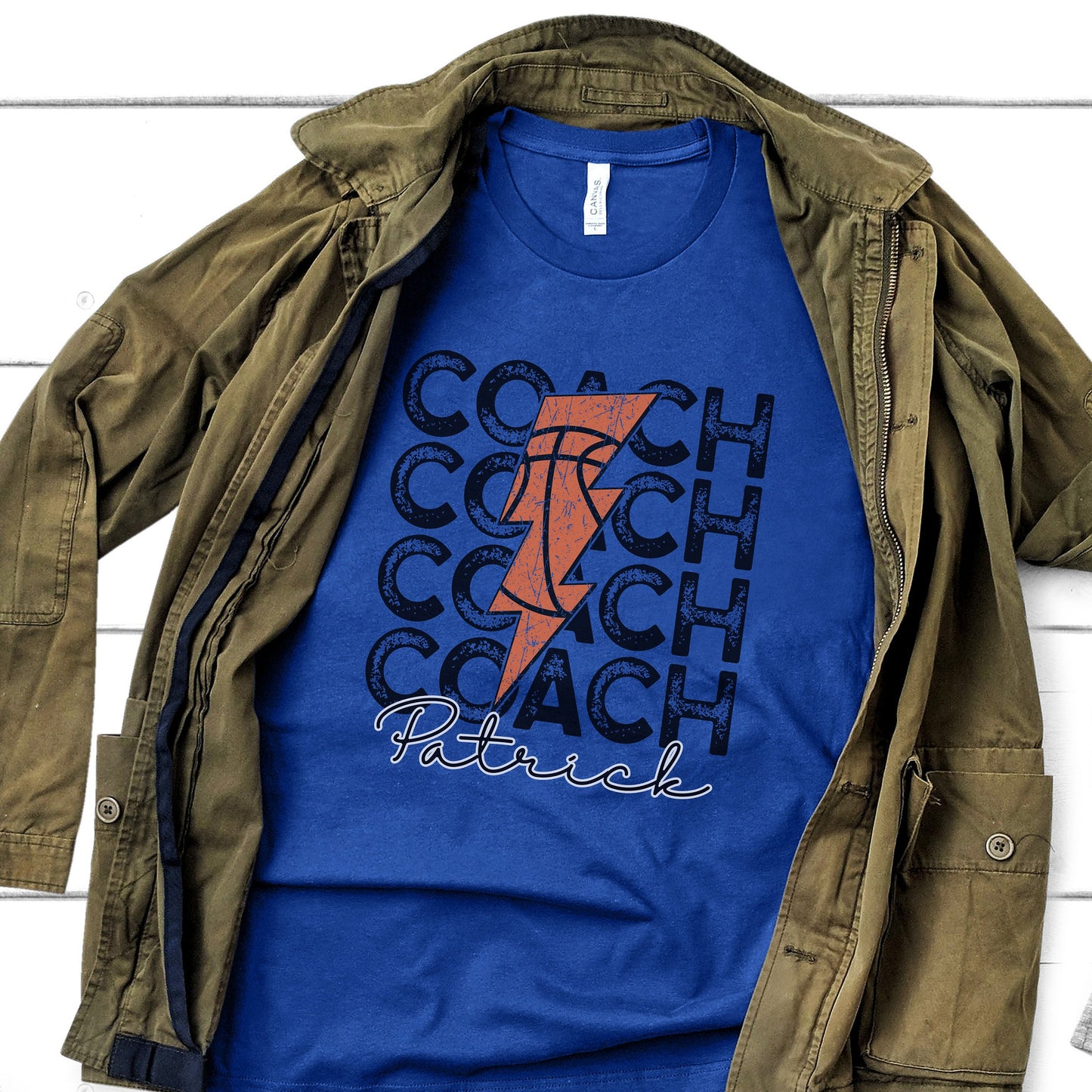 Custom Basketball Coach Lightning Shirt