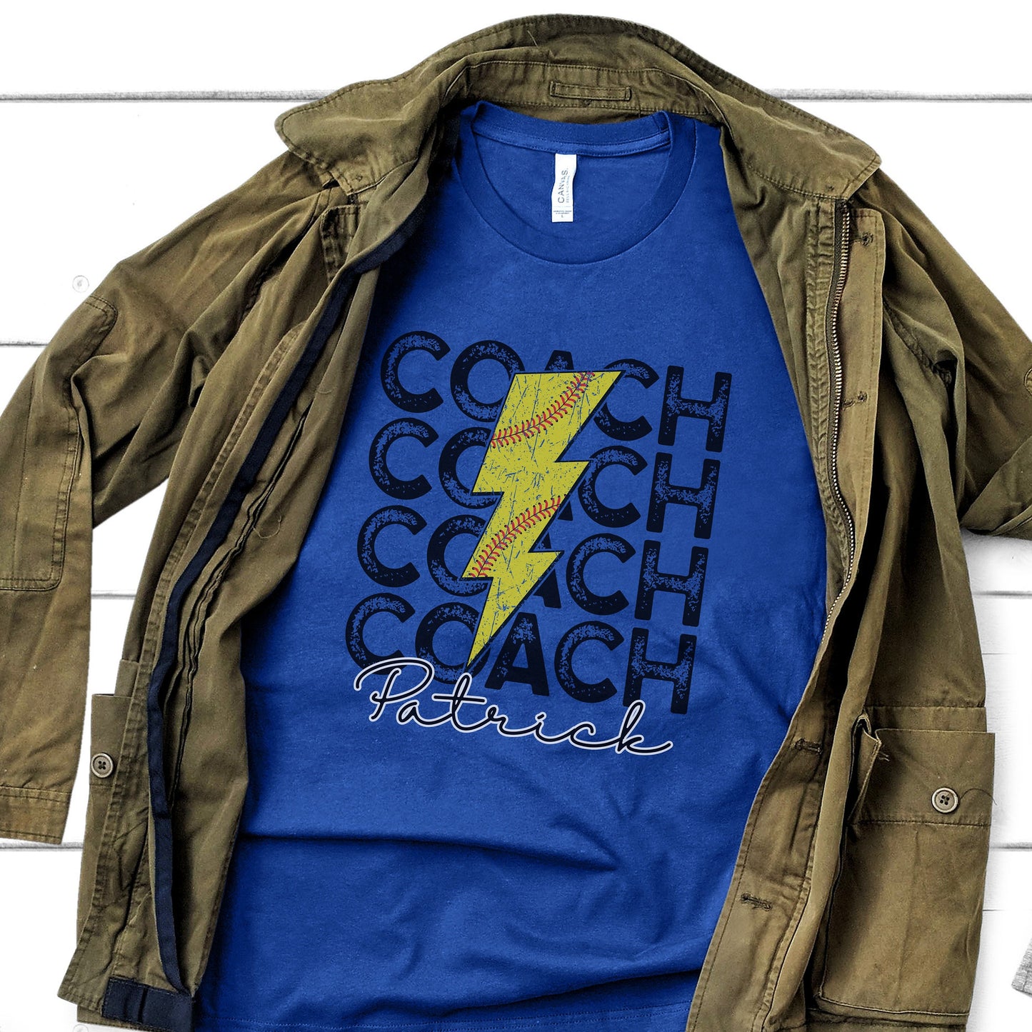 Custom Softball Coach Lightning Shirt