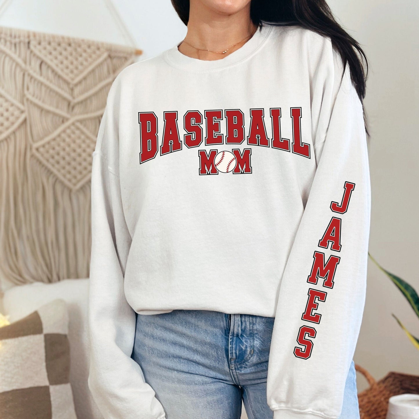 Varsity Style Womens Baseball Mom Sweatshirt