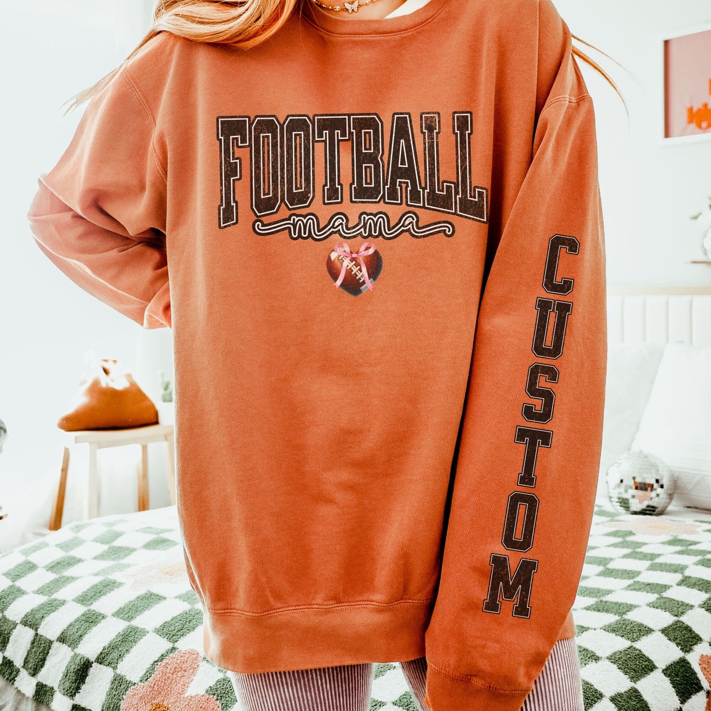 Custom Football Mama Sweatshirt with Retro Print - Comfort Colors