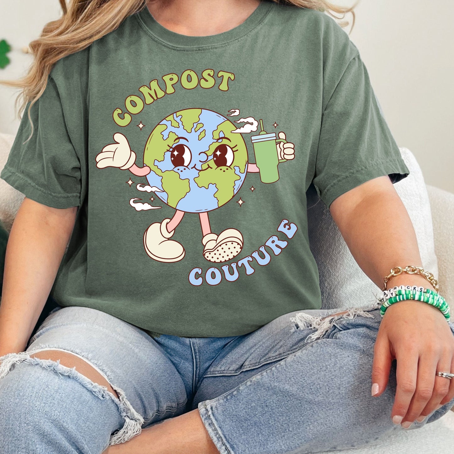 Compost Couture Boujee Retro Earth Day Comfort Colors Shirt