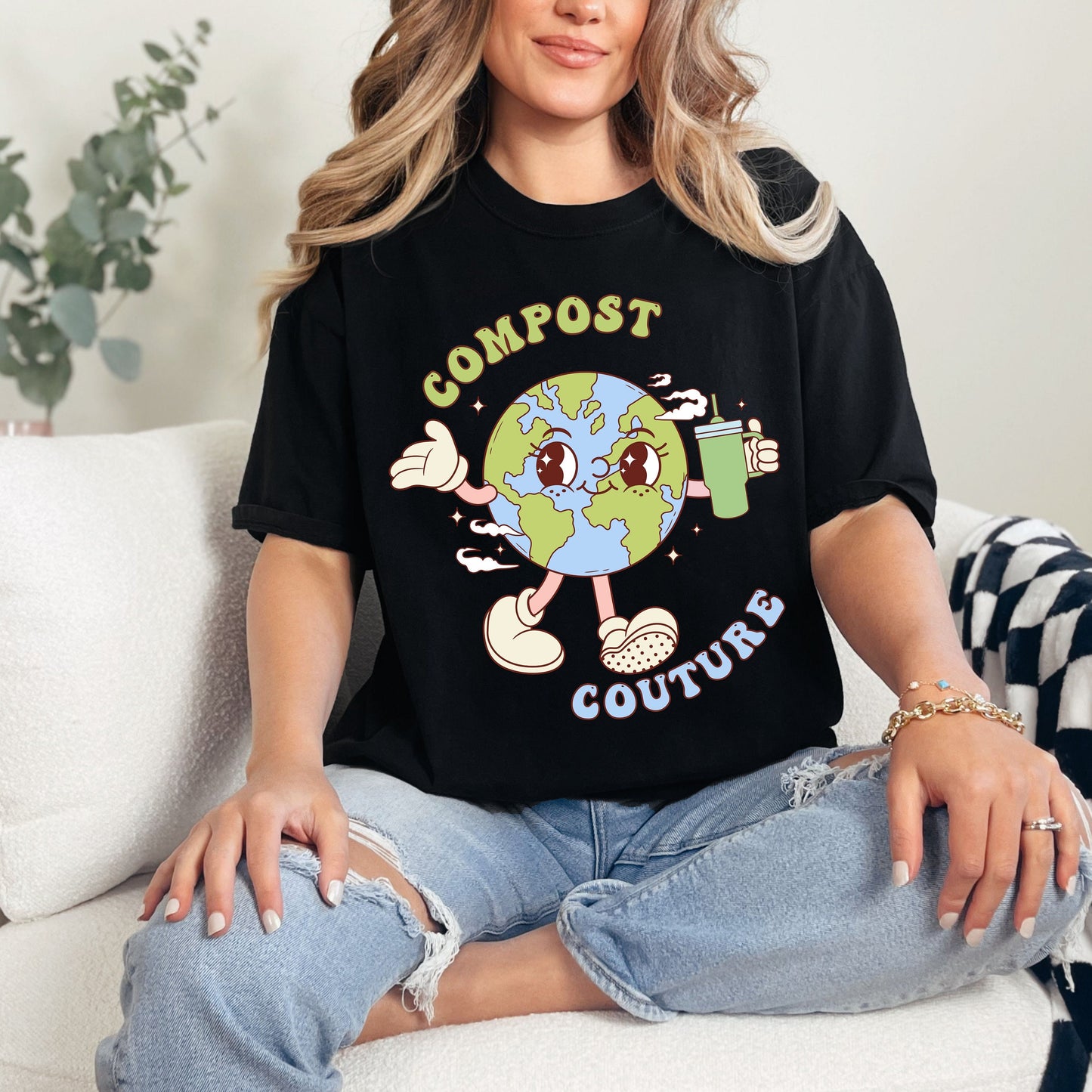 Compost Couture Boujee Retro Earth Day Comfort Colors Shirt