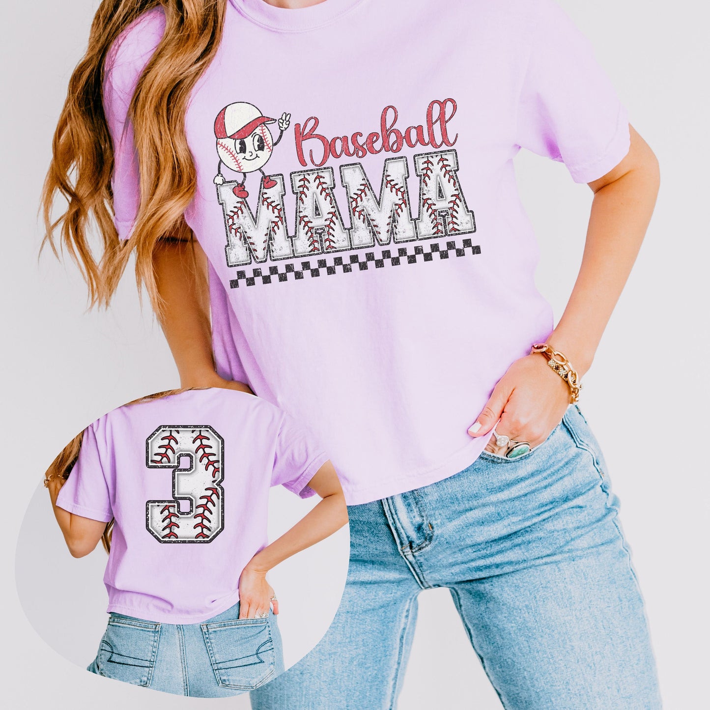 Custom Baseball Mama Comfort Colors Crop Boxy Tee