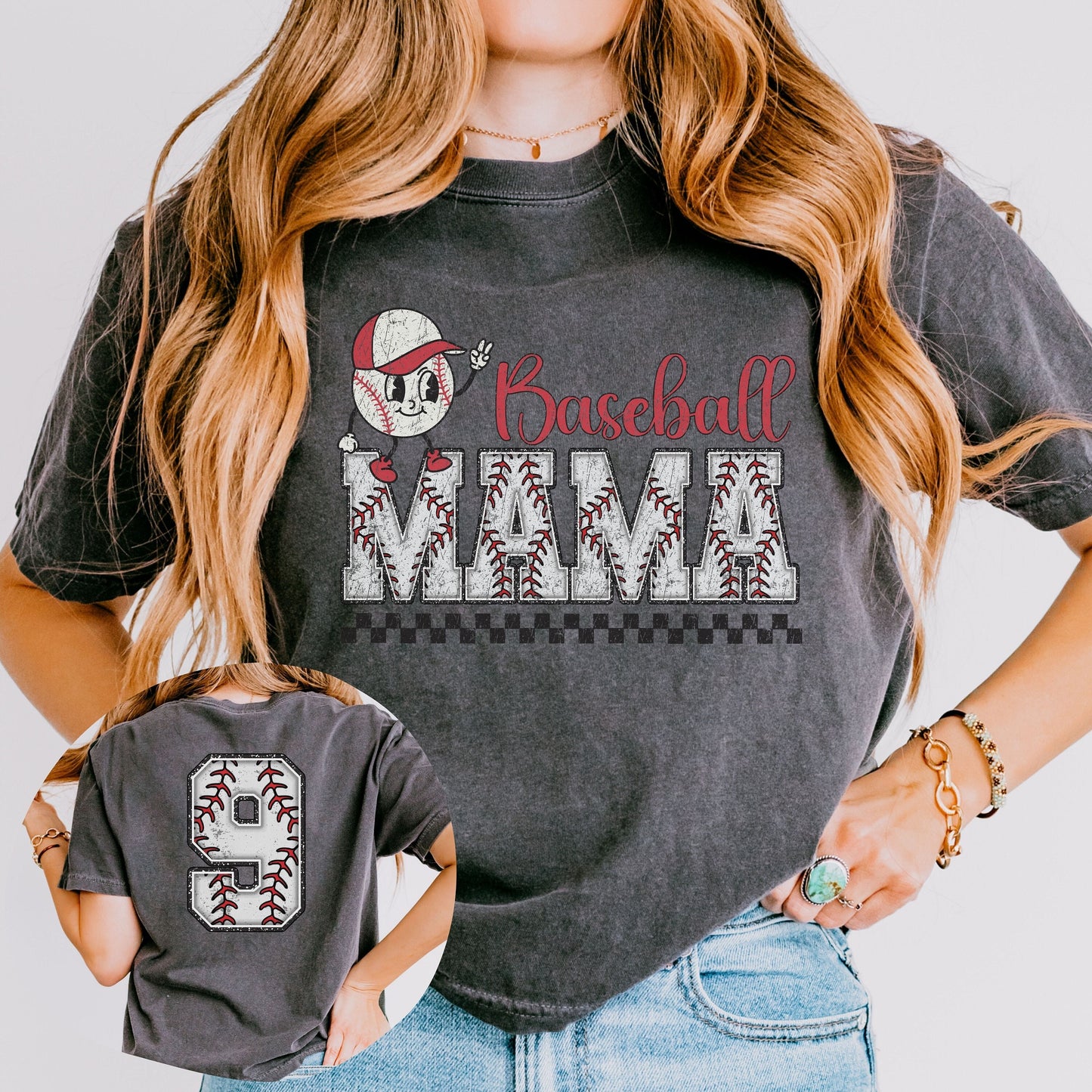 Custom Baseball Mama Comfort Colors Crop Boxy Tee