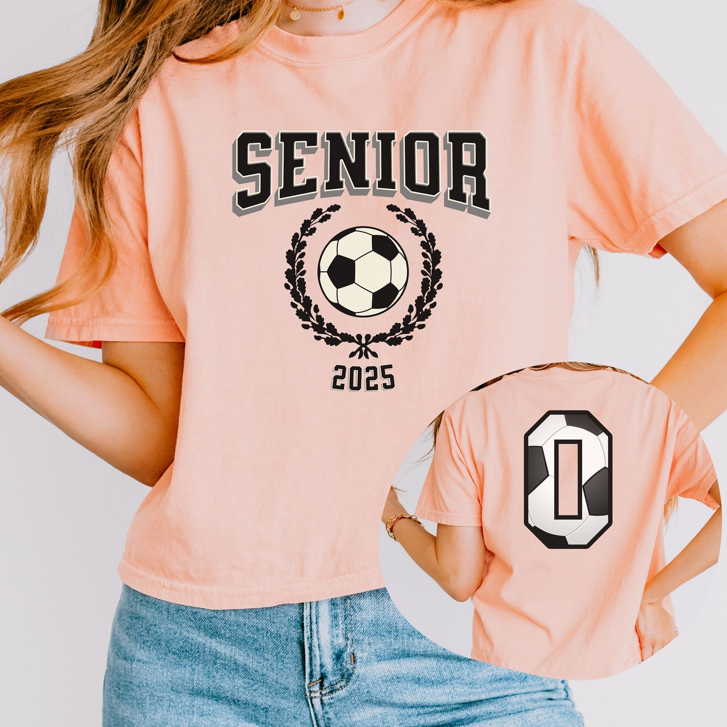 Senior Soccer 2025 Comfort Colors Crop Boxy Tee