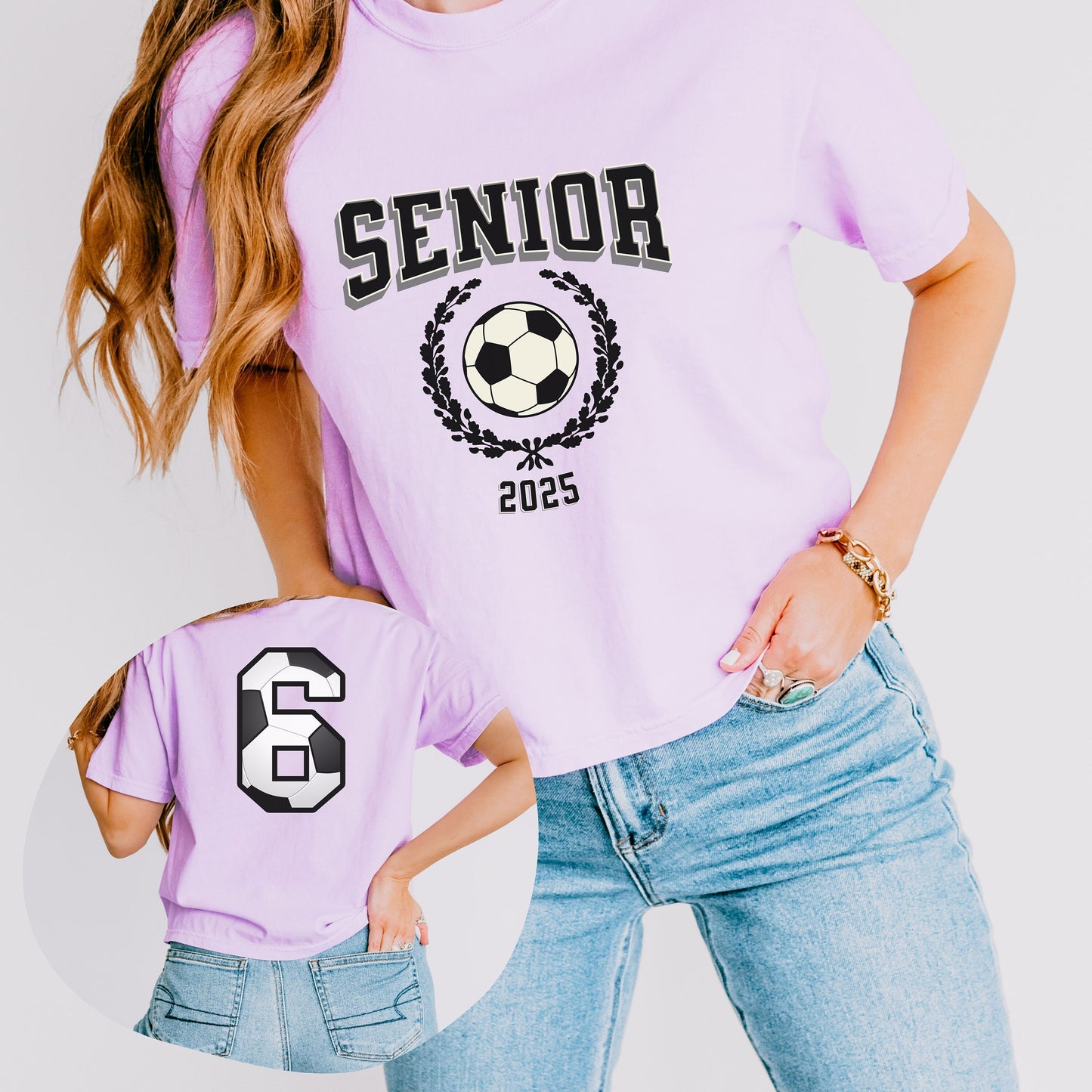 Senior Soccer 2025 Comfort Colors Crop Boxy Tee