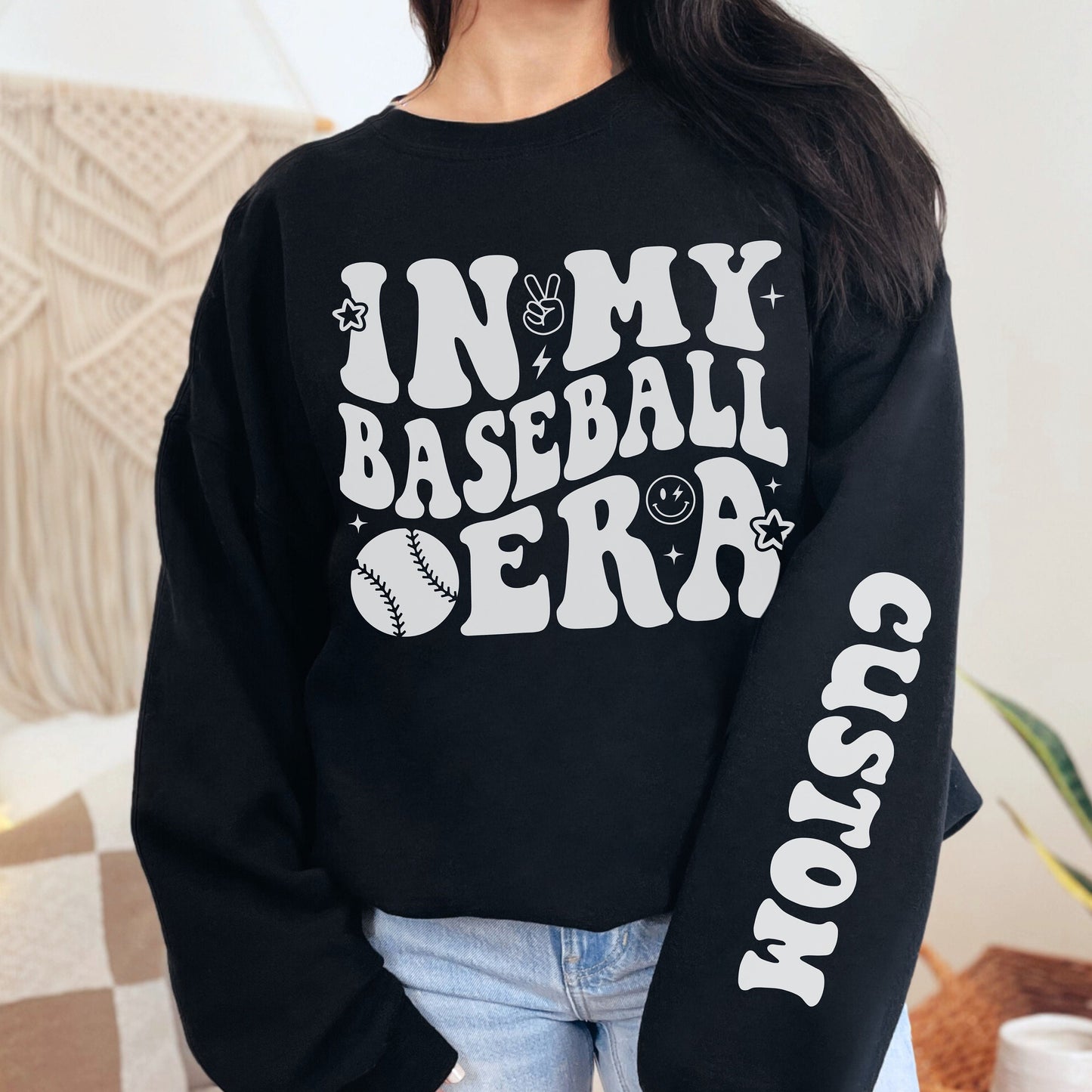 Personalized Baseball Era Sweatshirt - Mom Gift Crewneck Hoodie for Women Game Day