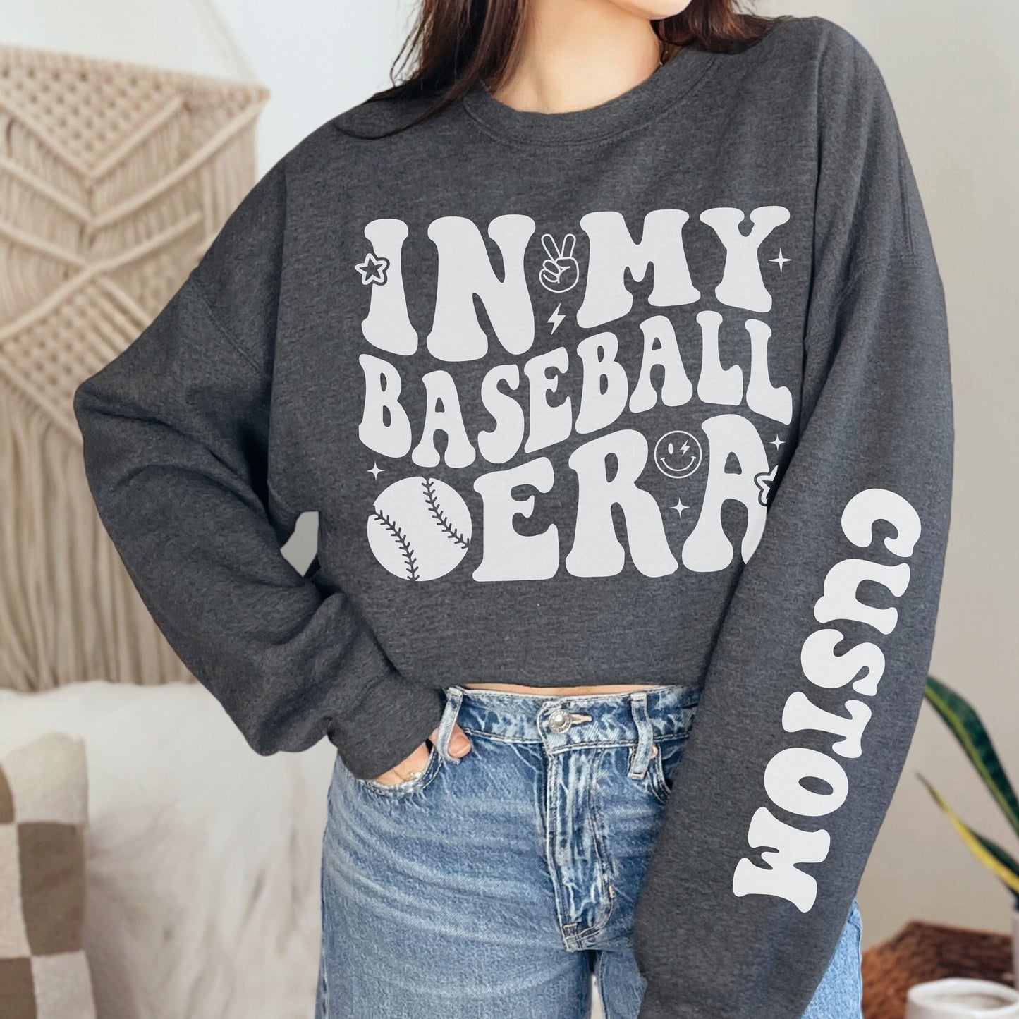 Personalized Baseball Era Sweatshirt - Mom Gift Crewneck Hoodie for Women Game Day