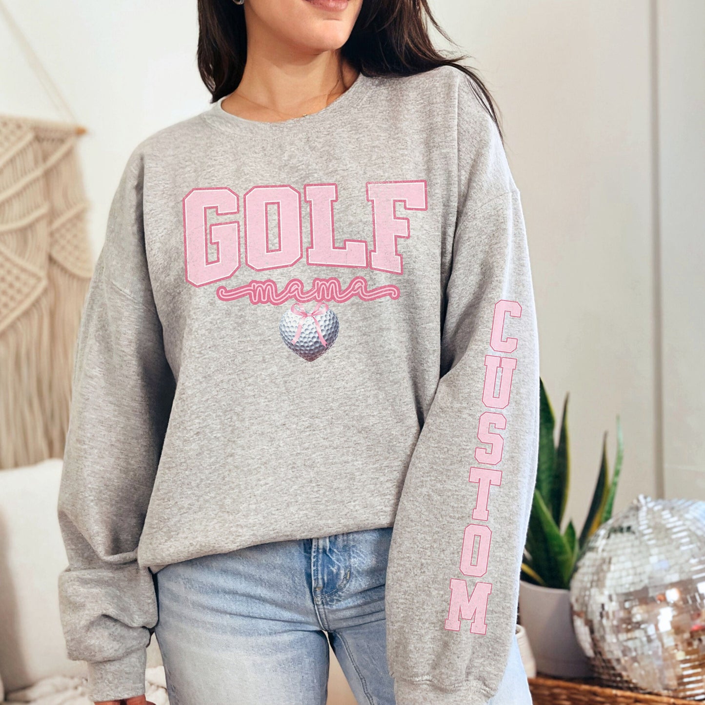 Custom Mothers Day Golf Shirt - Soft Sport Sweatshirt with Sleeve Print