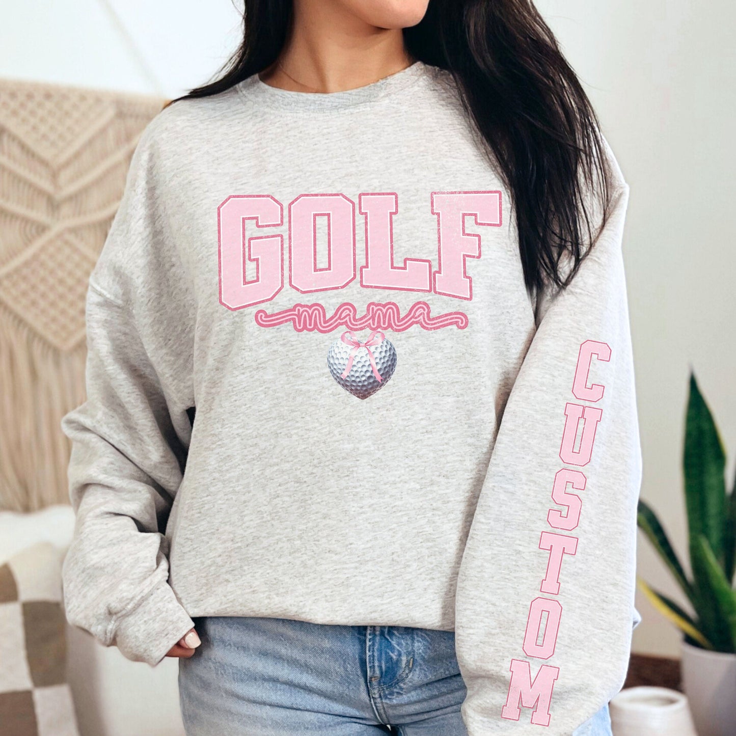 Custom Mothers Day Golf Shirt - Soft Sport Sweatshirt with Sleeve Print