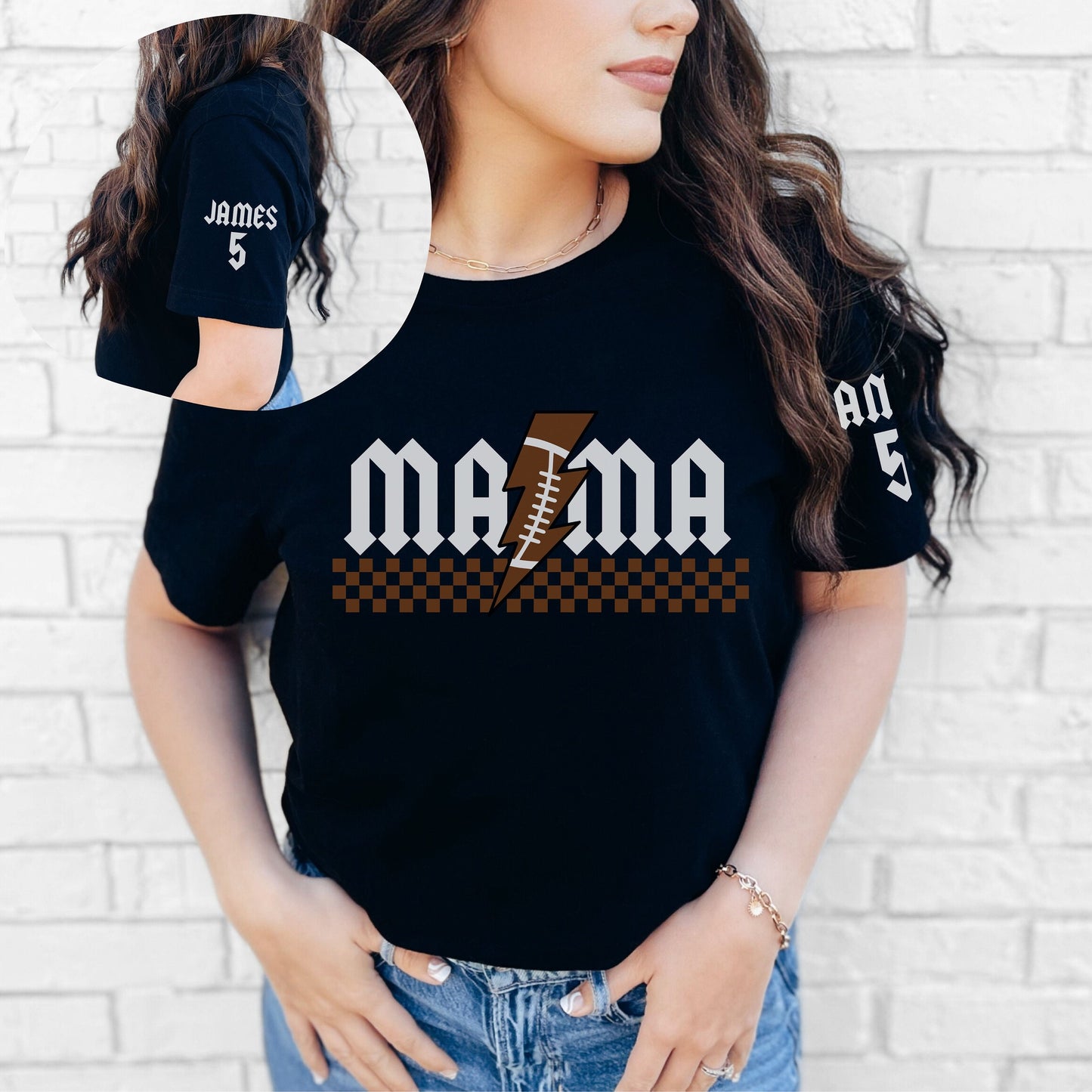 Custom Retro Mama Rocker Shirt - Sports Football Tee