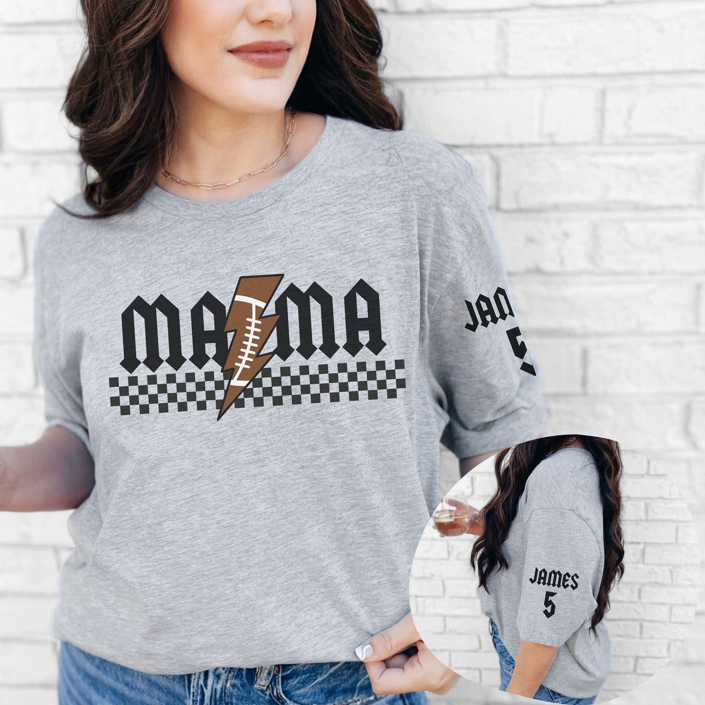 Custom Retro Mama Rocker Shirt - Sports Football Tee