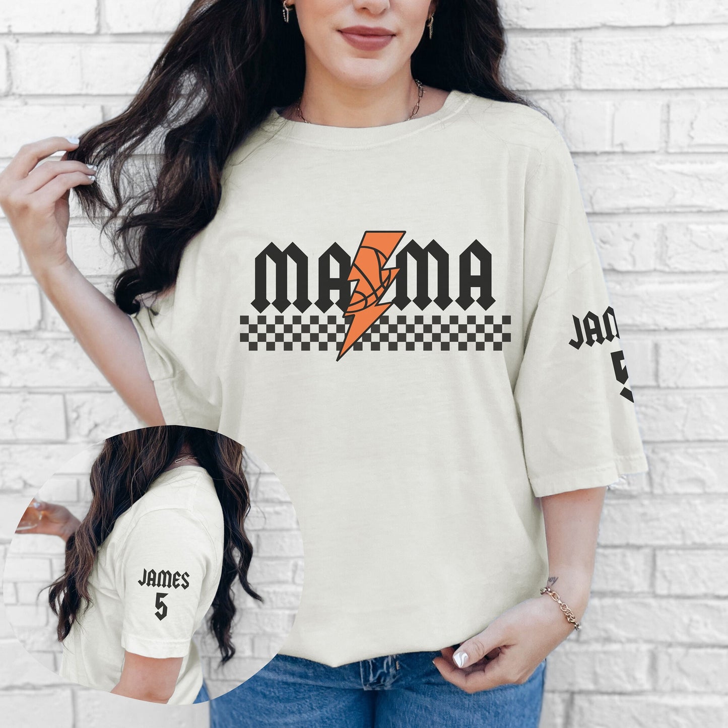 Custom Short Sleeve Retro Mama Rocker Checkerboard Shirt