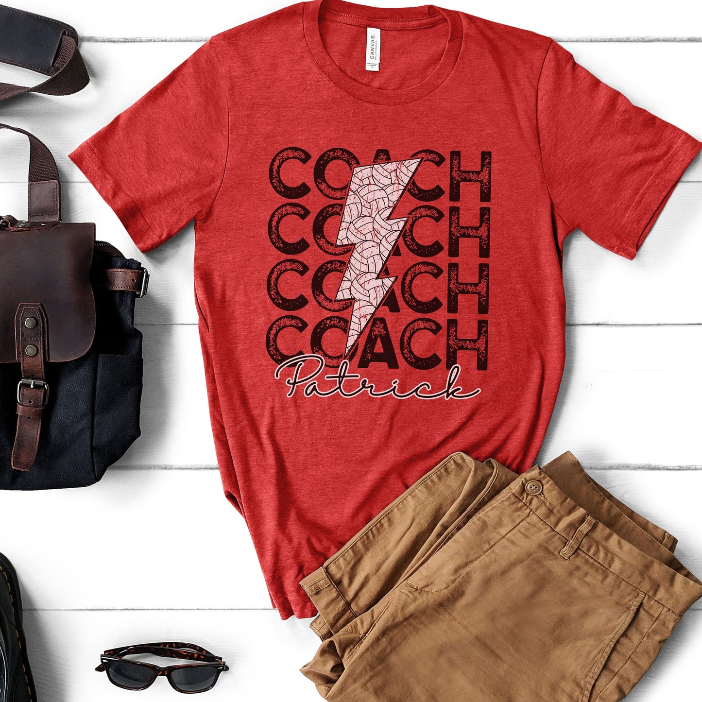 Custom Volleyball Coach Lightning Shirt